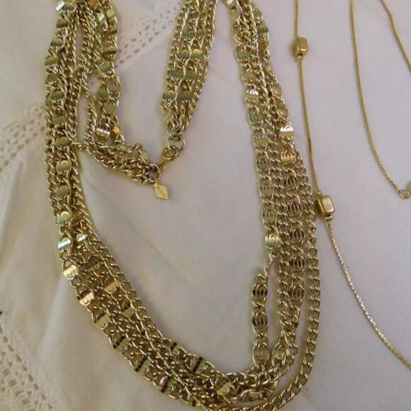Designer Gold tone Chain Necklaces LOT of Four Chain Coventry Western Germany - Picture 6 of 10
